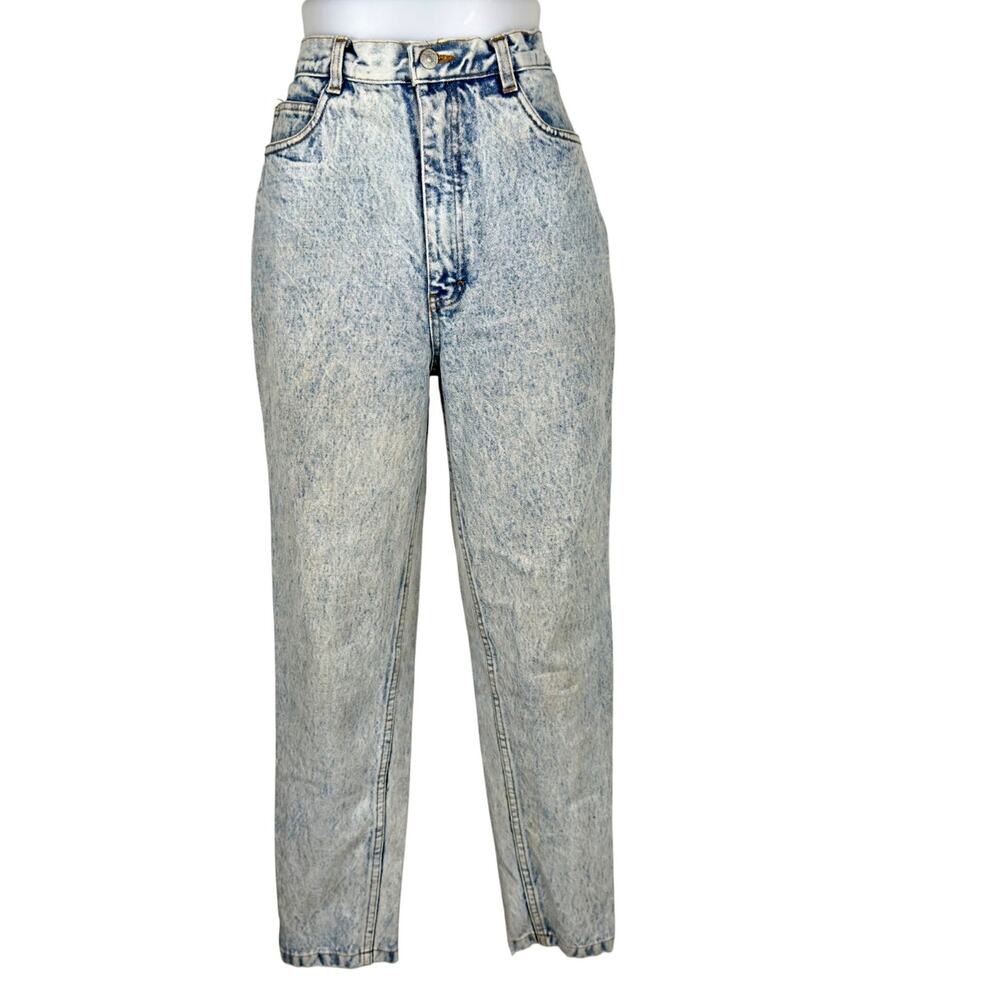Vintage 80s Jordache Basics Acid Washed High Waist Jeans Zip Ankles